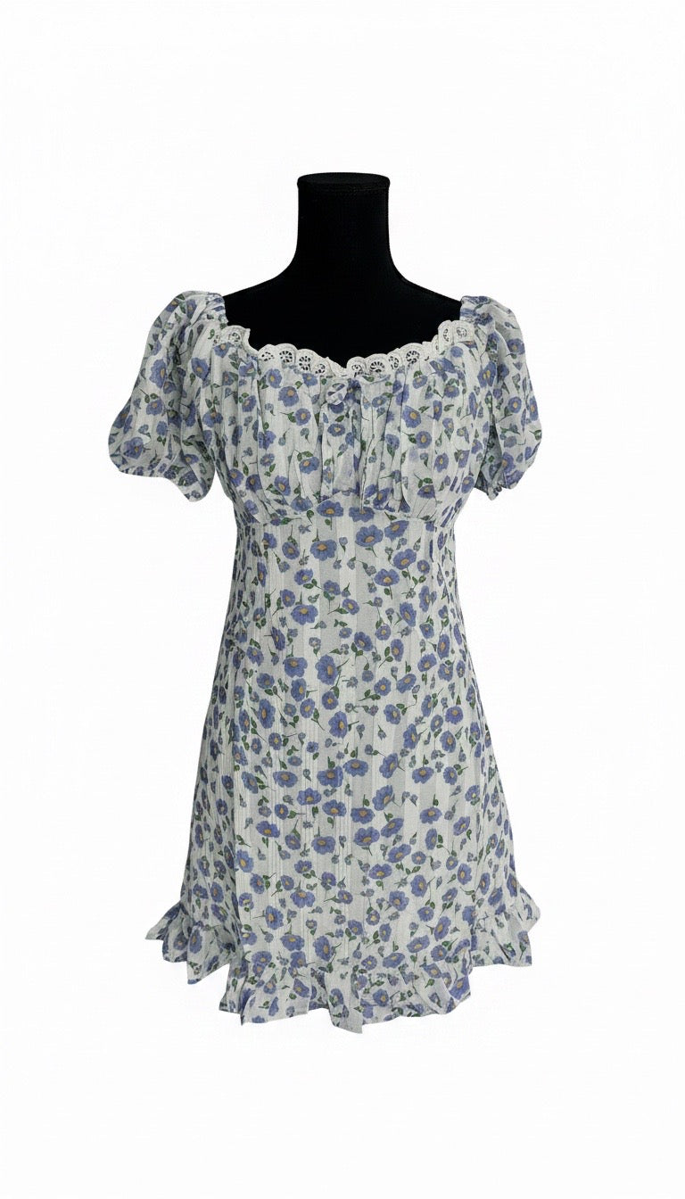 Bluebell Breeze Lace Mini Dress