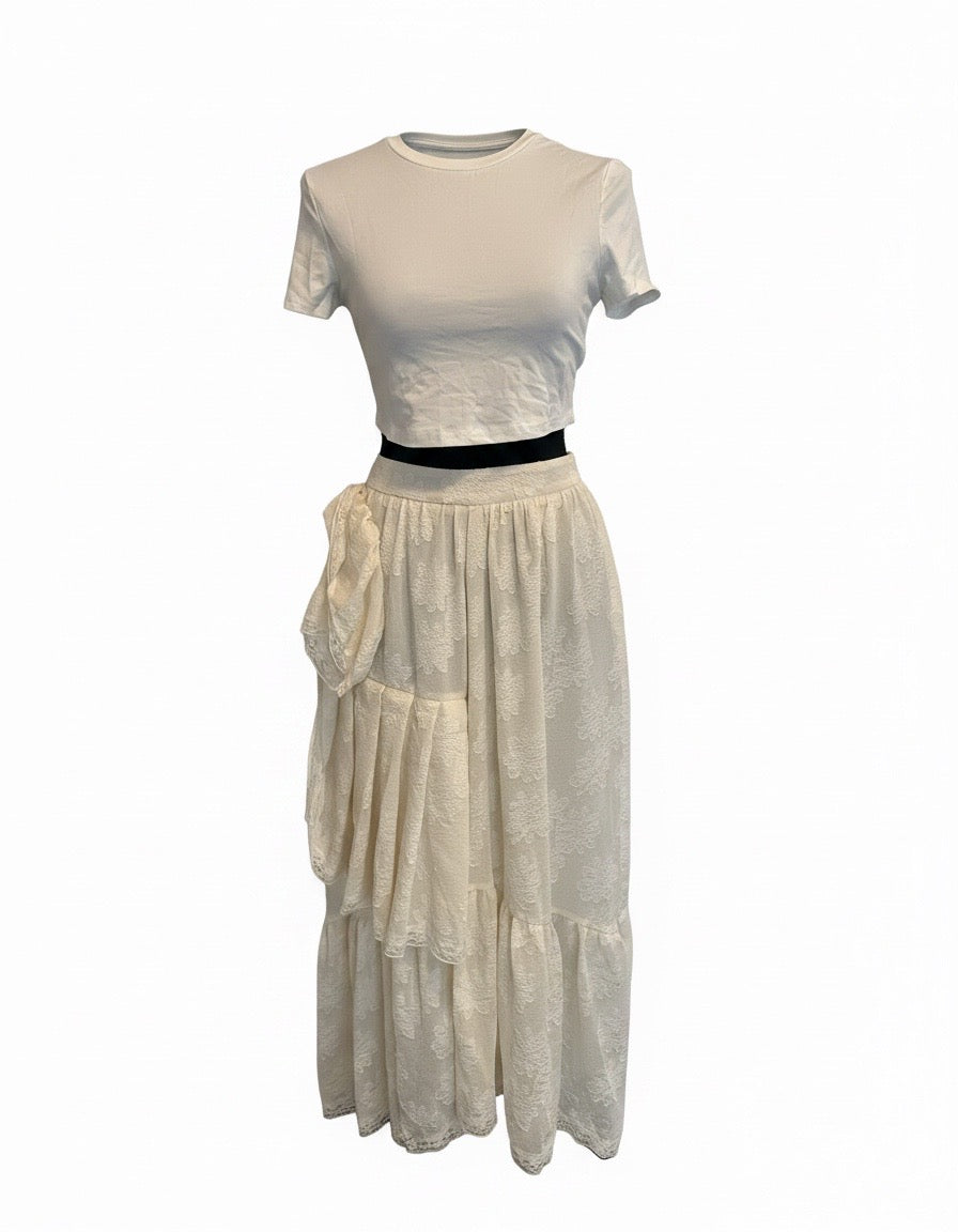 Ivory Breeze Two-Piece Maxi Skirt Set