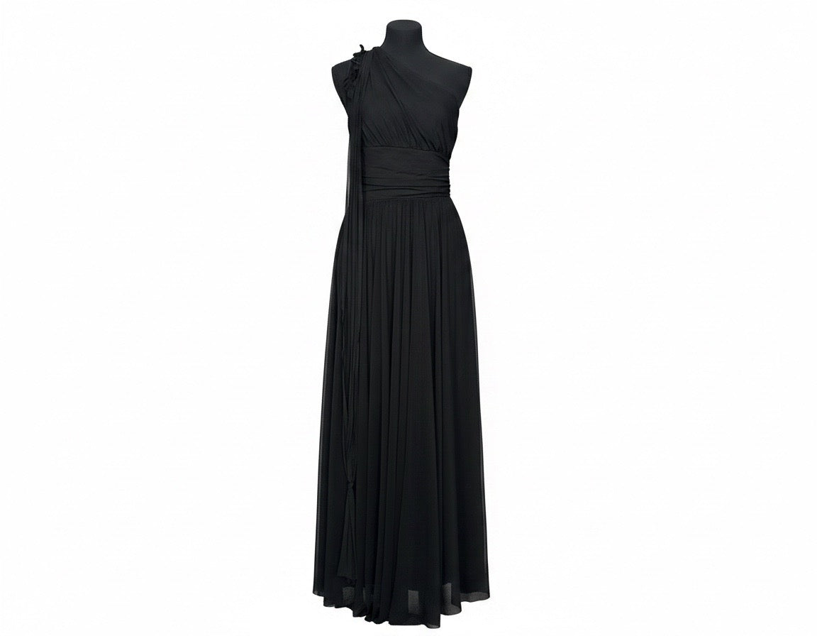 Midnight Grace One-Shoulder Maxi Gown