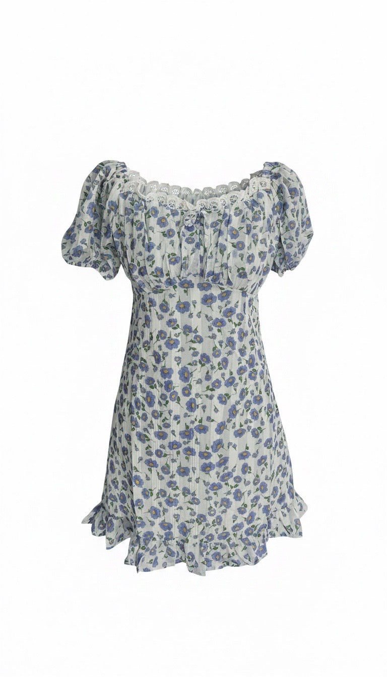 Bluebell Breeze Lace Mini Dress