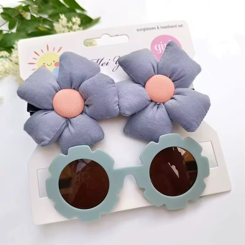 Blossom Bloom Kids Sunglasses & Bow Headband Set