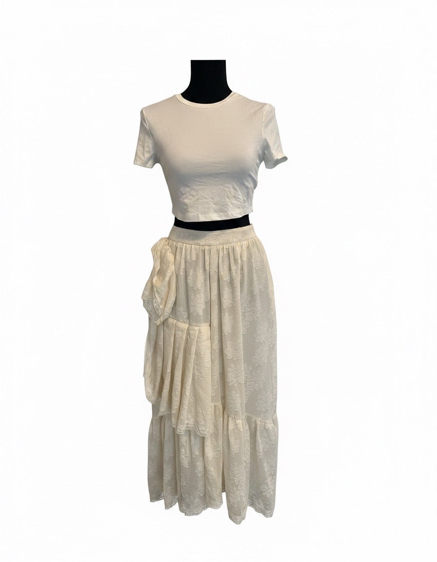 Ivory Breeze Two-Piece Maxi Skirt Set