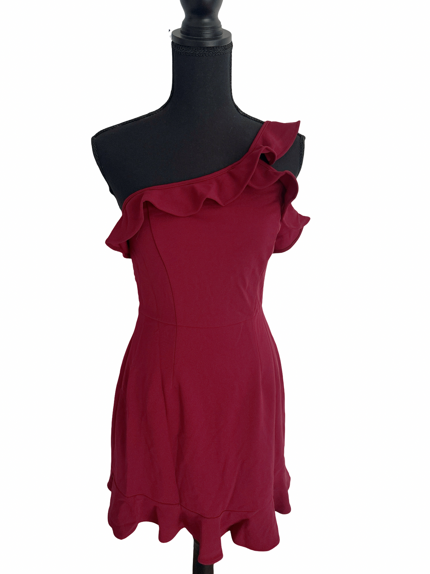 Olive Grace One-Shoulder Ruffle Dress