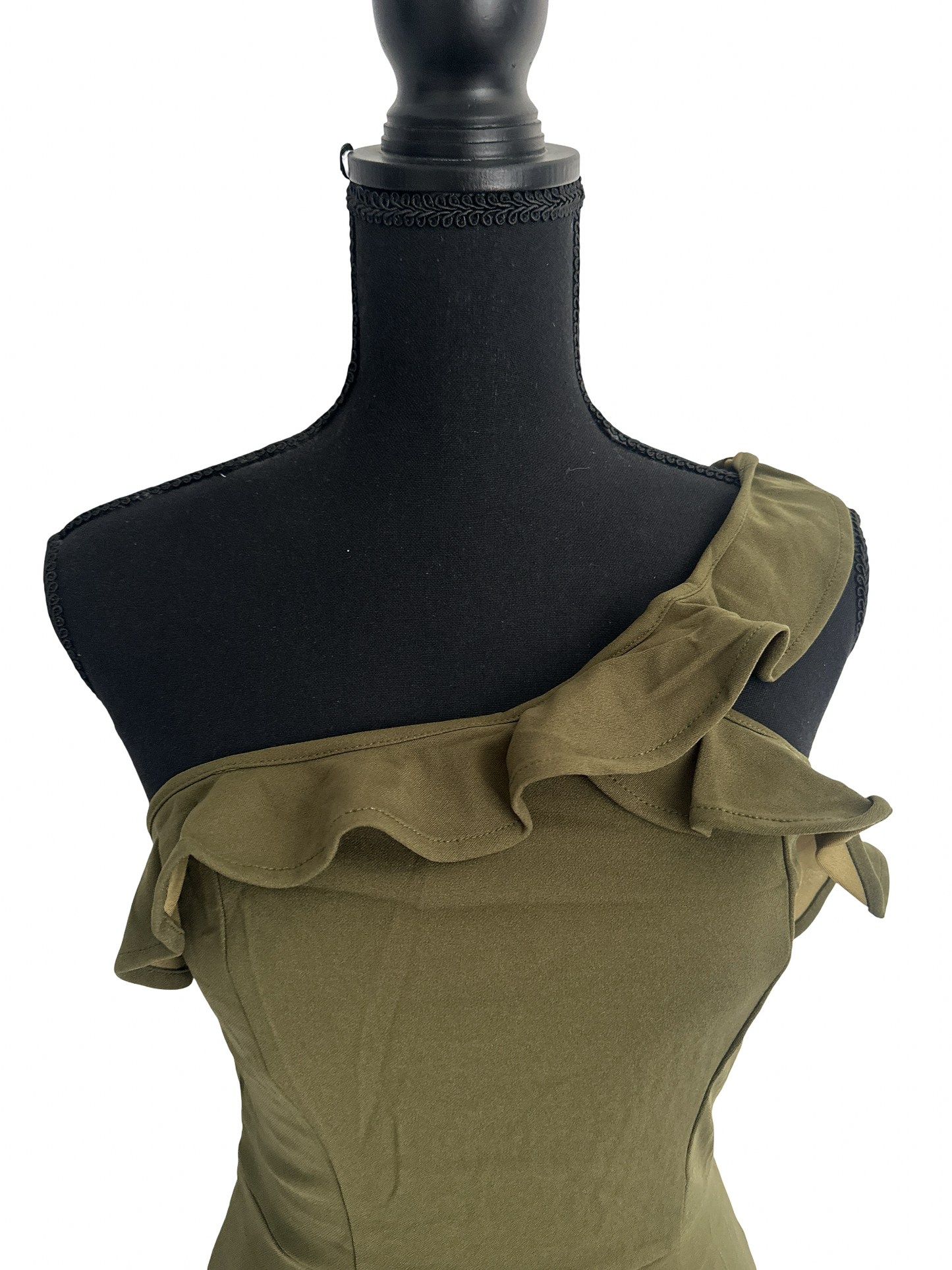 Olive Grace One-Shoulder Ruffle Dress