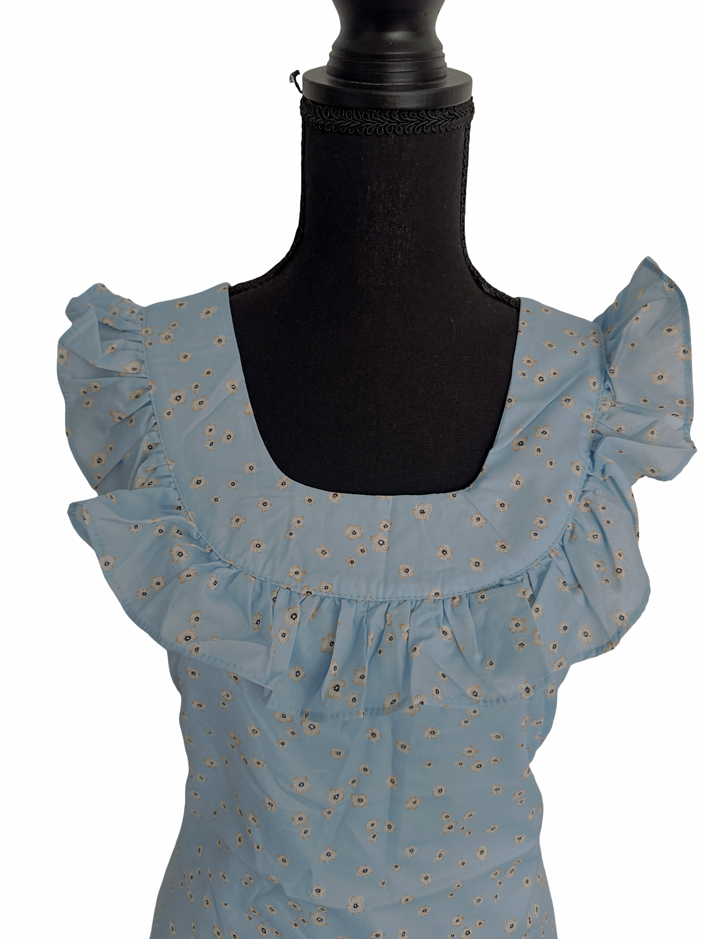 Sky Blossom Eyelet Midi Dress