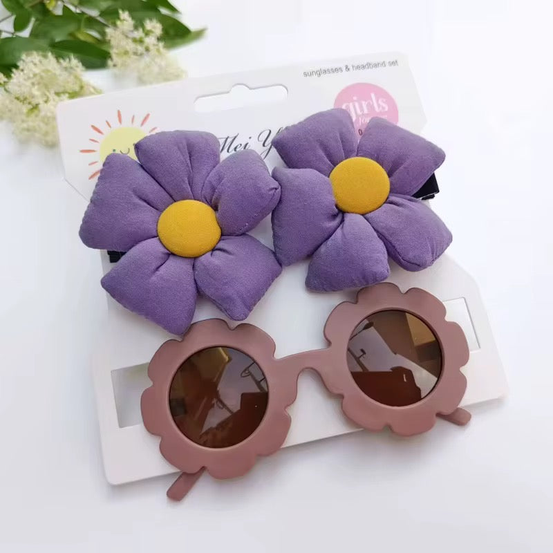 Blossom Bloom Kids Sunglasses & Bow Headband Set