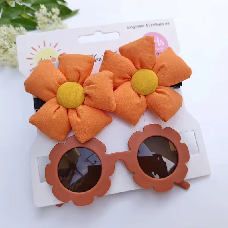 Blossom Bloom Kids Sunglasses & Bow Headband Set