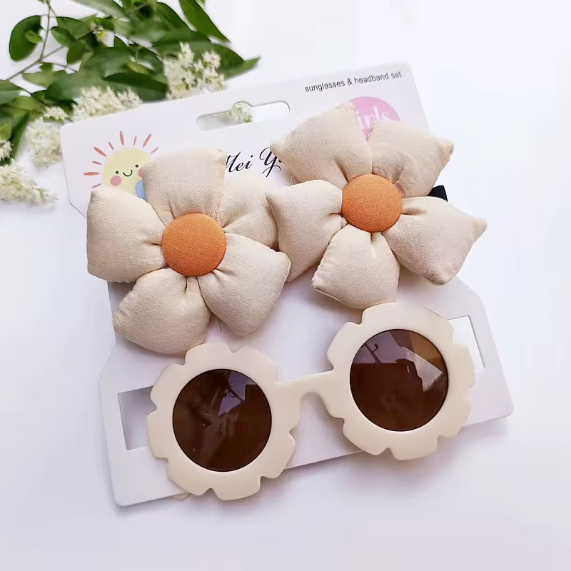 Blossom Bloom Kids Sunglasses & Bow Headband Set