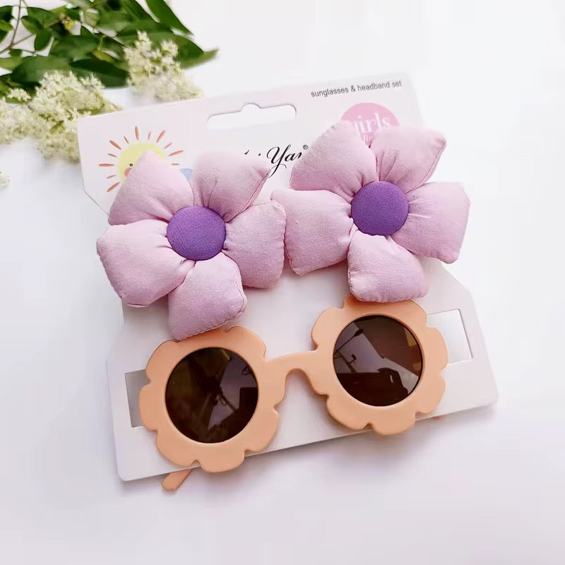 Blossom Bloom Kids Sunglasses & Bow Headband Set