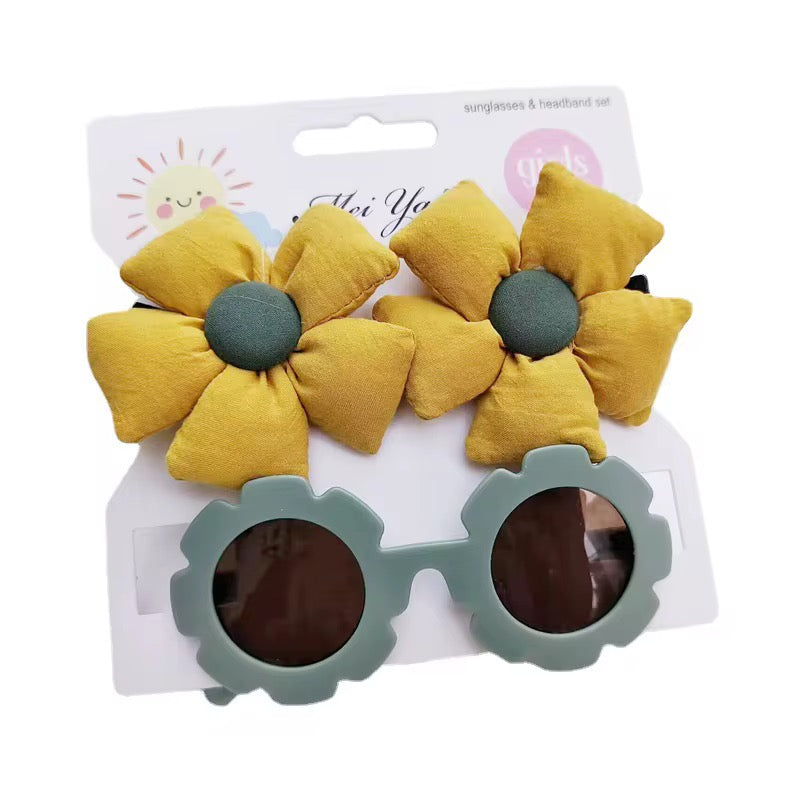 Blossom Bloom Kids Sunglasses & Bow Headband Set