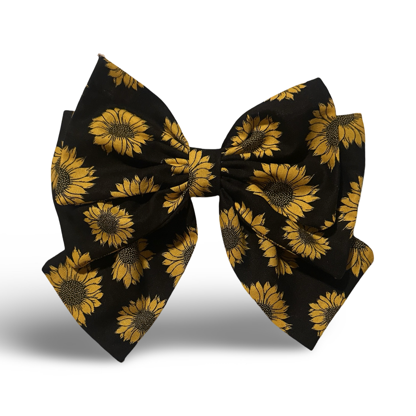 Charming Sunflower Bow - Black with Yellow Sunflower Design for Stylish Outfits
