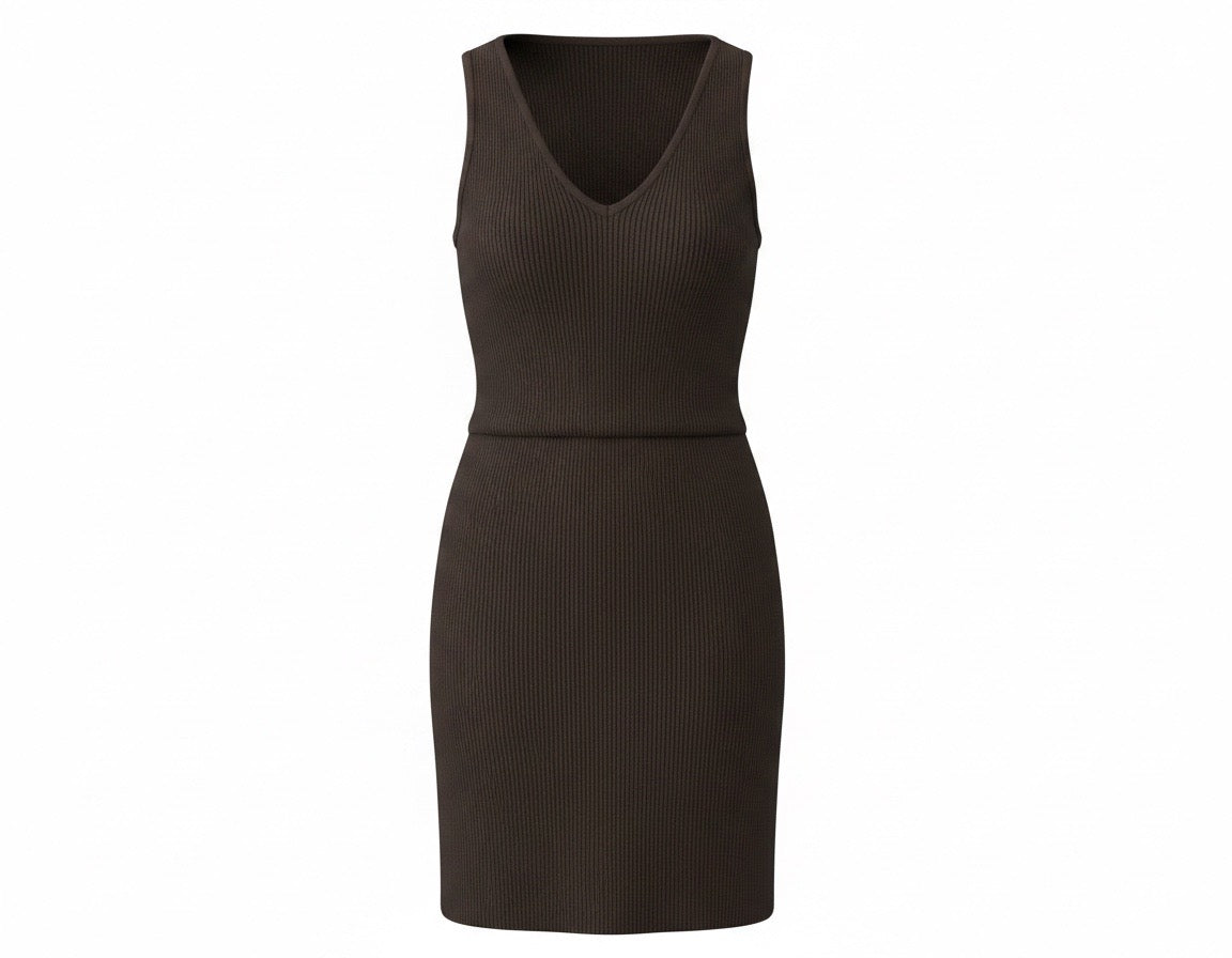 Black Ribbed Bodycon Sweater Dress