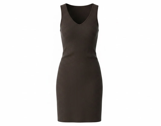 Black Ribbed Bodycon Sweater Dress