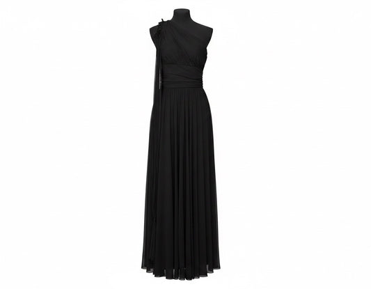 Midnight Grace One-Shoulder Maxi Gown